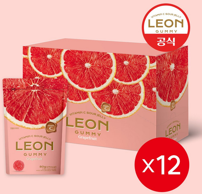 레옹 사우어 비타민C 자몽 젤리 80g x 12개
