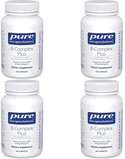 Pure Encapsulations B-Complex Plus B Vitamins 퓨어 인캡슐레이션스 B-컴플렉스 플러스 B 비타민, 4개, 120정 - 쿠팡