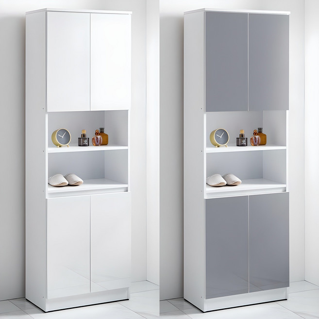 히트 LPM 하이그로시 600 대형 아파트 현관 사무실 틈새 슬림 높은 키큰 신발장 수납장, 화이트
