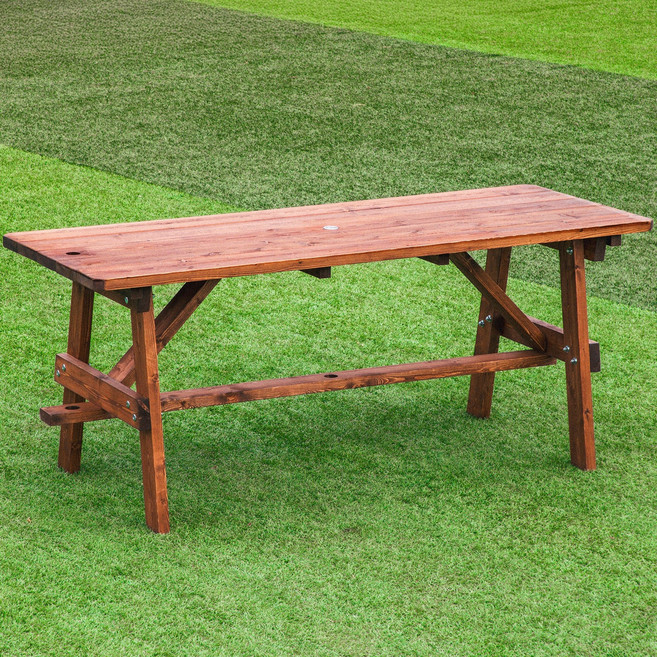 엉클트리 100% 통원목 야외 테이블 (강력 볼트체결 구조), 6~8인용 다용도 야외테이블 무도색(도색없음)