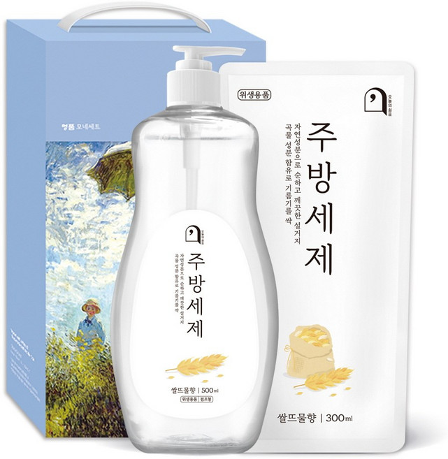 오늘의쉼표 세제 선물세트 답례품 생필품 36호 (주방세제 펌프 용기 + 리필), 1개