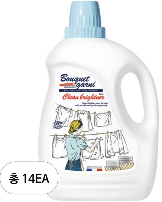 부케가르니 슈퍼 브라이트닝 소다 액상 표백제, 3L, 14개