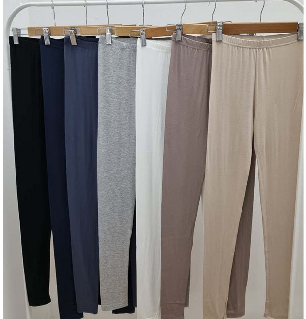 *국내제작* 밑위가 긴 여성 봄 가을 겨울 얇은 스판 면 모달 피치 레깅스