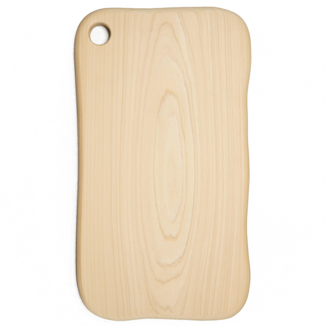 BOUMBI 히노끼 편백나무 통원목 무절 웨이브도마, 1개, 편백