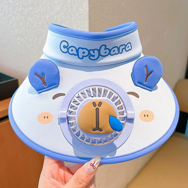 BAFC1857 아동 선캡 선풍기 모자 사내아이 여아 자외선 차단 모자 챙이 큰 모자 귀여운 캐릭터 모자