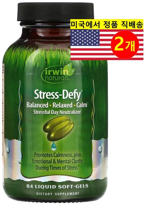 Irwin Naturals 어윈네추럴스 스트레스 디파이, 2개, 84정 - 쿠팡
