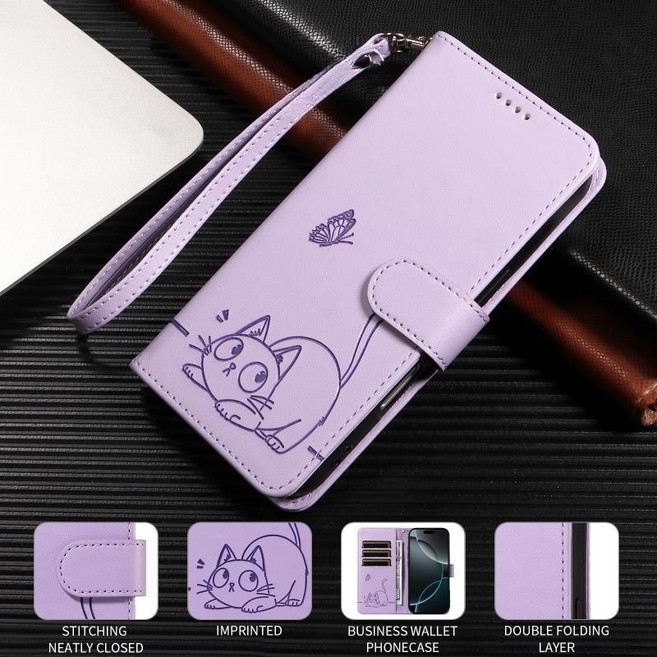 壓紋招財貓 翻蓋手機皮套 iPhone 17/12/11 Pro Max/7/8/X/XS Max/XR 適用 可插卡防摔保護殼