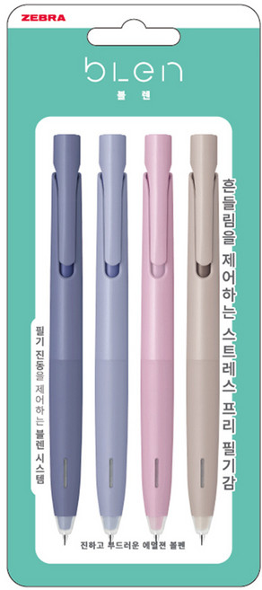 제브라 블렌 비즈니스 유성 단색볼펜, 1개, 4색세트