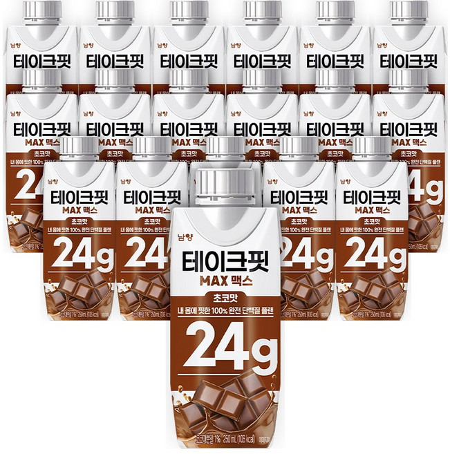 남양 테이크핏 맥스 초코맛 단백질 음료 24g, 250ml, 18개