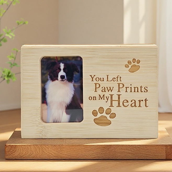 목제 애완동물 유골함 강아지 사진 장례함 추모함 애견스톤보관함, 1개
