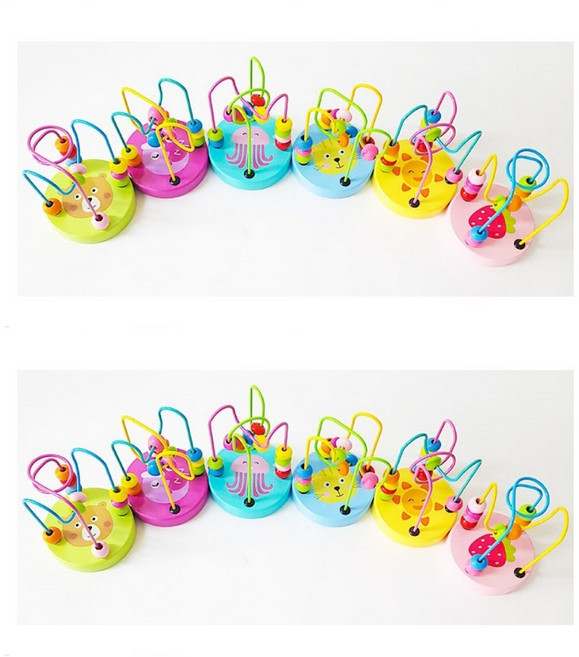 미니 베이비 롤러코스터 원목장난감, 1개