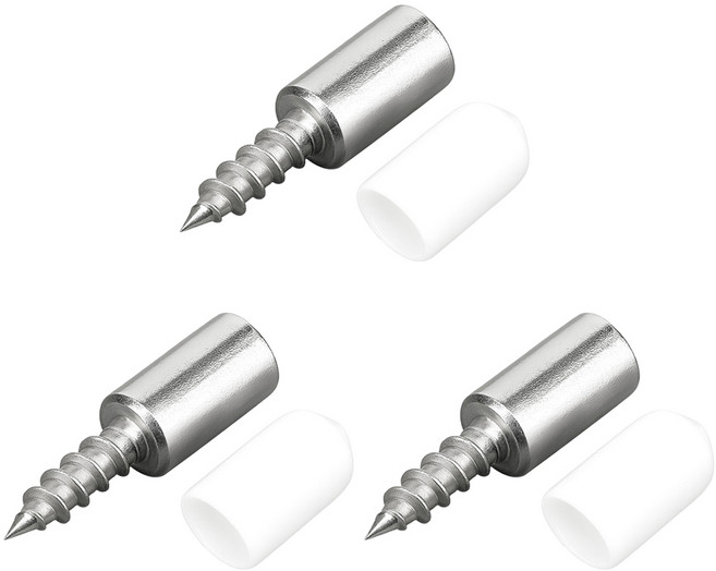 아띠꼴로 안떨어지네 유리 선반 다보 고정 지지대 피스 50개1세트, 메탈화이트, 3세트