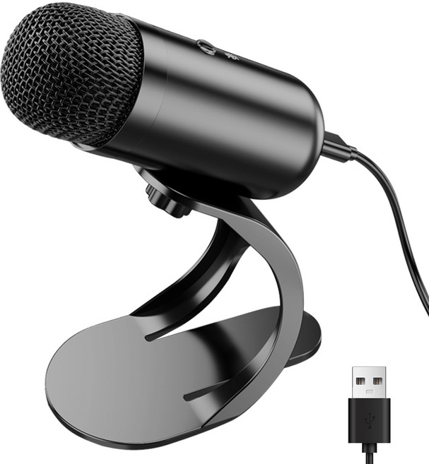 COOLCOLD 스마트 노이즈 캔슬링 USB 콘덴서 마이크 - 유튜브/게임/영상 녹화용 고음질 마이크, 블랙