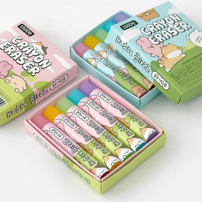 아트박스/조선문방구 조선문방구 순덕이크루크레용지우개(5pcs), 순덕이크루크레용지우개_랜덤