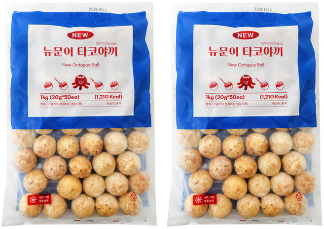 엠티에프 뉴문어 타코야끼 1kg 13.5% 문어볼 50개입 2개