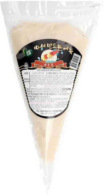 바른식품 새우살 어묵반죽 240g 실꼬리돔 연육 새우를 갈아 넣은 무색소 무방부제 프리미엄, 1개