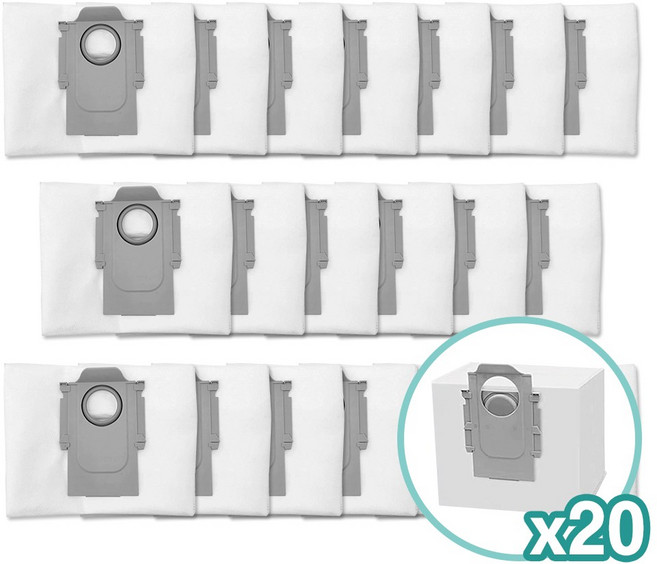 [당일출고]로보락 호환 먼지봉투S7/S8 /S8 Pro Ultra/S8 Max Ultra/S8 MAXV Ultra/G10s/G20/Q7+교체용 소모품 로보청소기 전용 더스트백, 20개