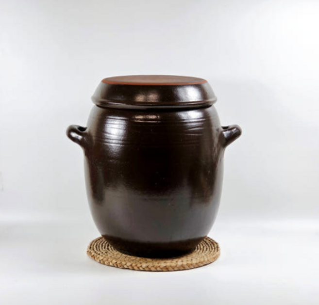 백년옹기 전통옹기 무공해 쌀항아리 수제둥근 쌀독 10kg 20kg, 1개, 항아리색