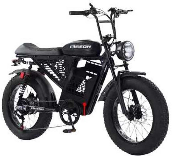 자토바이 pas 전동 전기 자전거 연예인 레트로 팻바이크 전기자전거, 1개