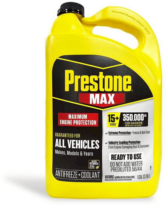 油工廠 PRESTONE AF2850 MAX 全車系 通用型 50%水箱精 冷卻液 適用所有車輛 極致引擎保護 15年/350 000英里 3.78L, 1個, 所有燃料類型