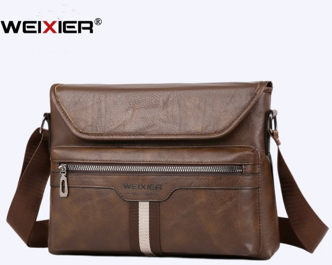 WEIXIER 2025 남자 숄더백 가죽 방수 대용량 모던 크로스백