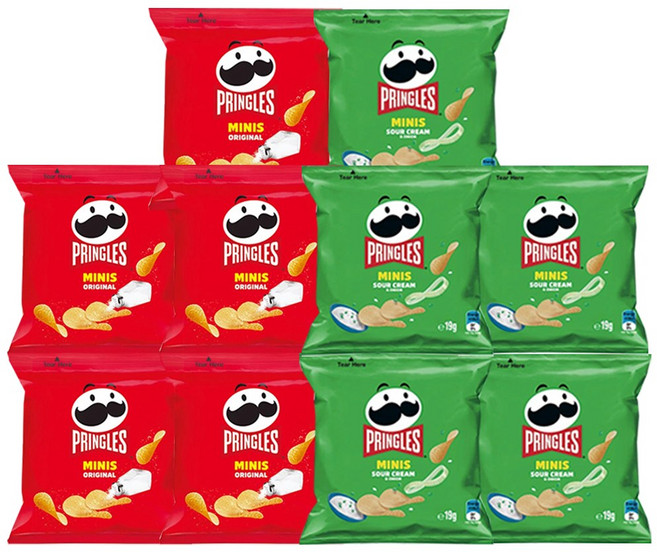 진트리샵 프링글스 오리지날 & 샤워크림어니언 미니, 1박스, 190g