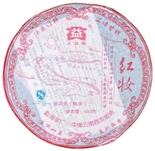 茶韻 普洱茶2007年大益茶廠 紅妝701熟茶餅, 400g, 1個, 1個裝
