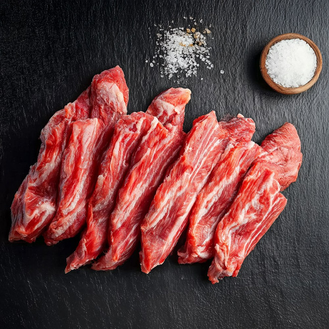 [정직한우실장]소갈비살/늑간살 캠핑 소분포장 미국산 소고기(냉동) 600g(200g x 3팩), 4개, 200g