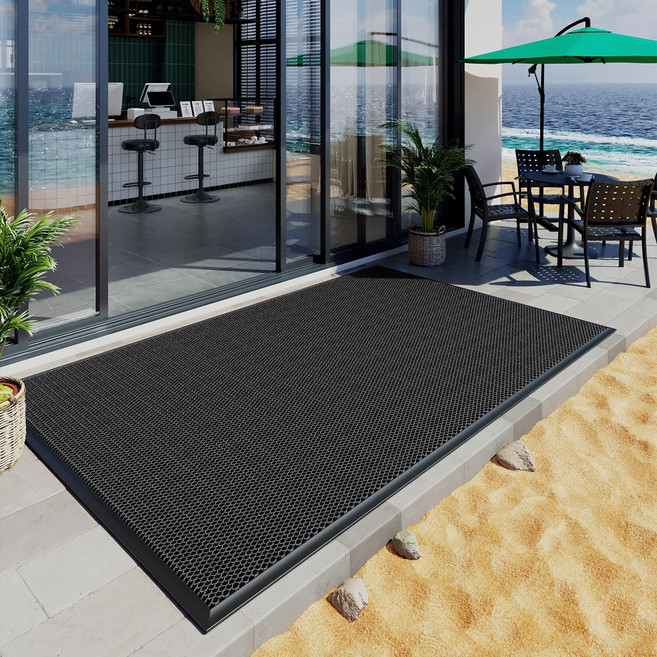 Homily 업소용 현관 발매트 출입구 발판매트 출입문 매장 현관 미끄럼방지 도어매트, 그레이, 1개