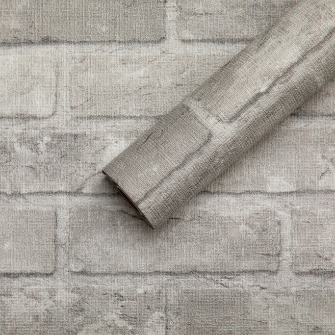 쿠셔니 붙이는벽지 셀프도배 스티커 실크벽지 도배지, 실버그레이블럭