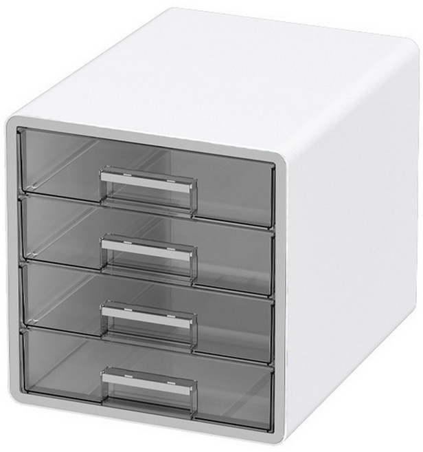 헤이하루 A4 서류정리함 서류꽂이 파일정리함, 4단, 투명 서랍형