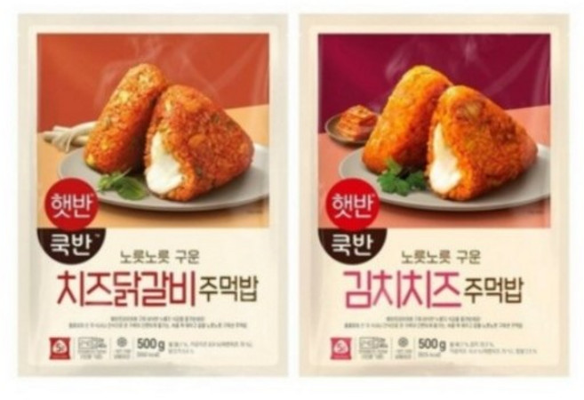 비비고 CJ 김치치즈 주먹밥 + 치즈 닭갈비, 500g, 1세트