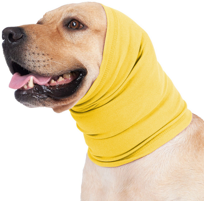 애완동물 보온 방한용 머리띠 강아지 귀마개 강아지가 귀마개를 달래다, Yellow, 1개