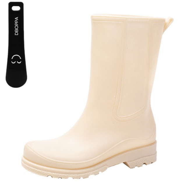 따봉오빠 3cm 여성 미들 레인부츠 무지 심플 장마 장화 갯벌 미끄럼방지 신발 YY4747