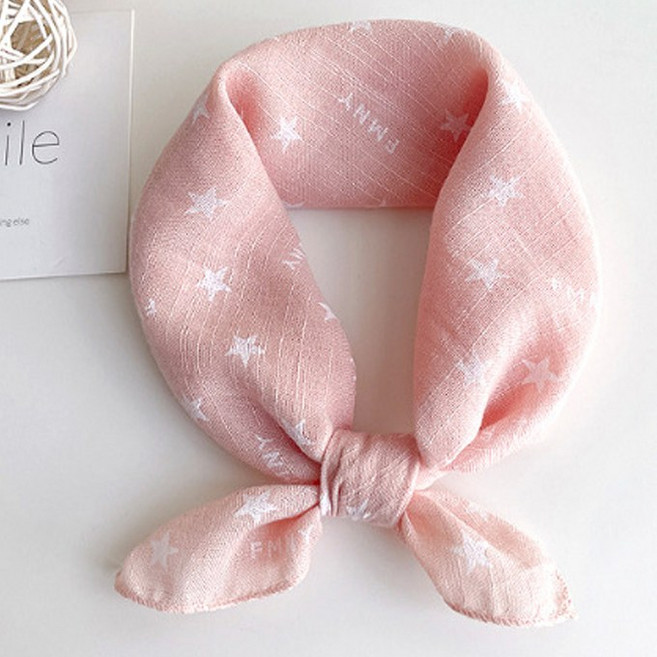 1+1 유아 아동 쁘띠스카프 빕 간절기 어린이 미니손수건 JUN팩토리 어린이집 답례품 유치원 행사품 생일선물, 1개, 별패턴II-핑크2P