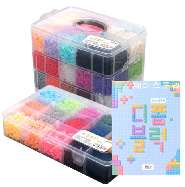 민화샵 8mm 디폼블럭 대용량 세트 10000pcs 3800pcs 잘끼워지는 디폼블럭 도안세트 미니블럭 2.5kg 특대용량, 디폼블럭 대용량 세트 (3800pcs), 1개