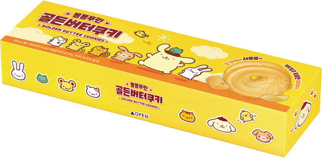 입에서 사르르 녹는 대용량 캐릭터 버터 쿠키 비스킷, 4개, 68g