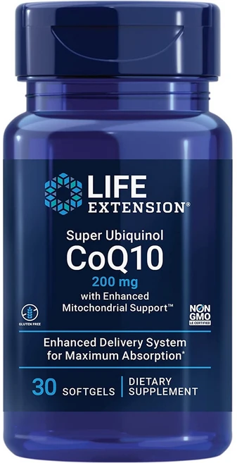 Life Extension Super Ubiquinol CoQ10 200mg 30정, 1개 - 쿠팡