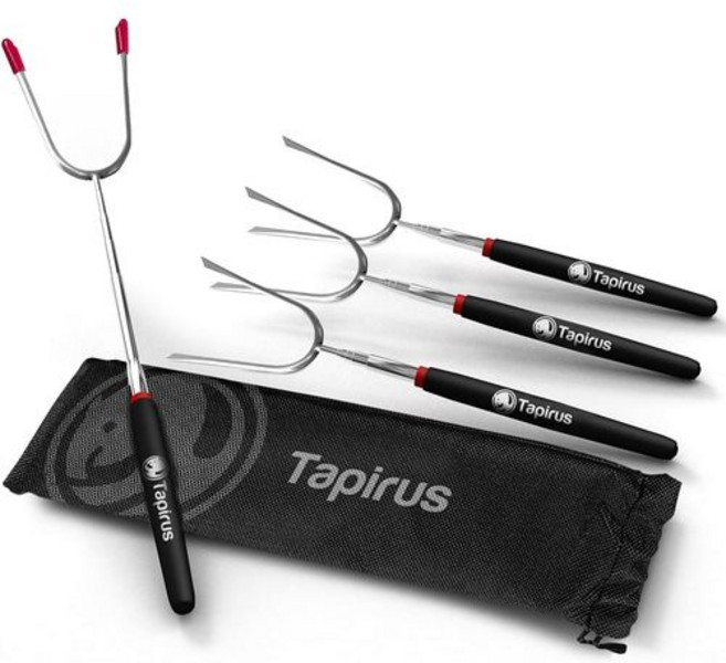 타피루스 마시멜로 로스팅 스틱 | 4개 세트의 매우 긴 접이 Tapirus Marshmallow Roasting Sticks | Set of 4 Extra Long Retracta, 1개