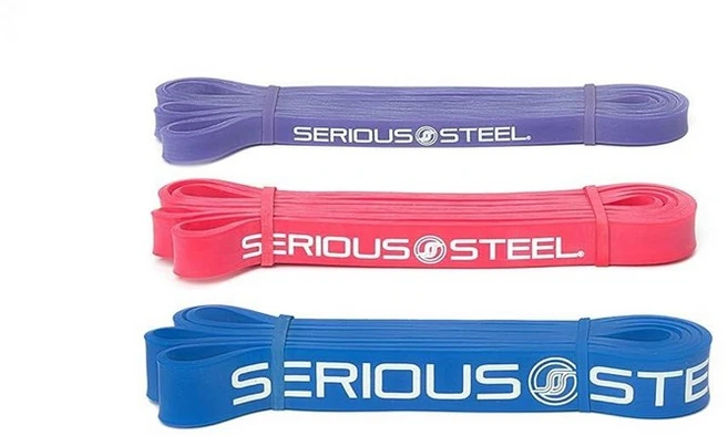 Serious Steel Fitness 104.1cm(41인치) 보조 풀업 밴드 세트 스트레칭 파워리프팅 및 저항 훈련(오렌지 퍼플 레드), 3밴드 세트 (#1 #2 #3) - 쿠팡