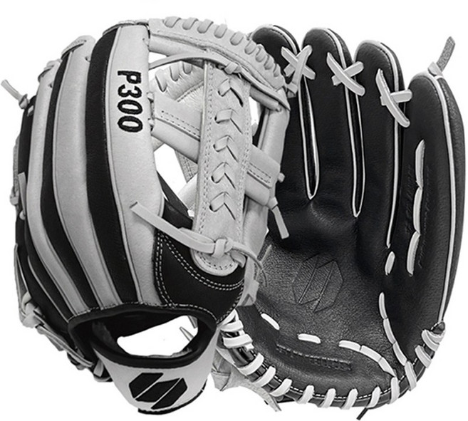 썬버드 야구글러브 P300 12.5인치 우투 좌투 올라운드 외야용 경기용 연습용 가죽글러브, 그레이 우투용, 1개
