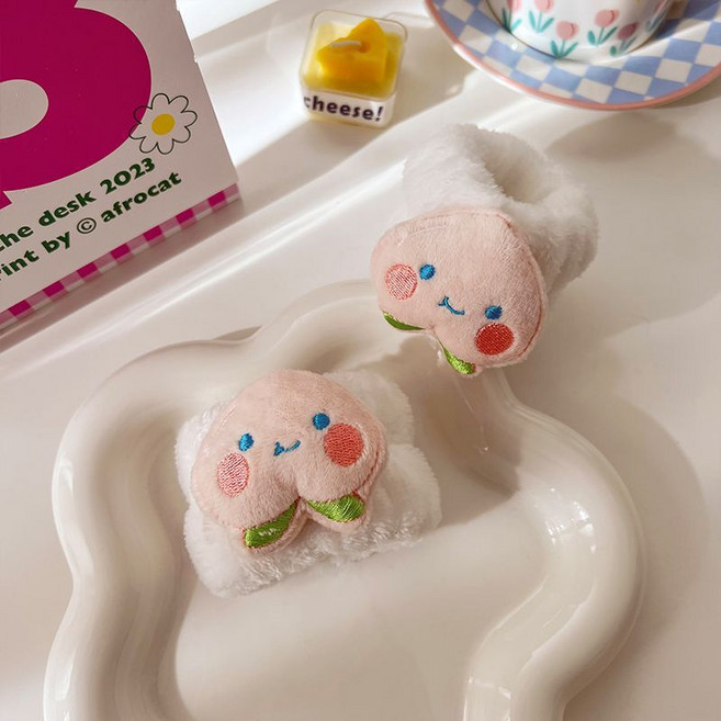 세안밴드 손목밴드 세안 헤어밴드 세수할때쓰는 물흘러내림방지, 복숭아, 1세트