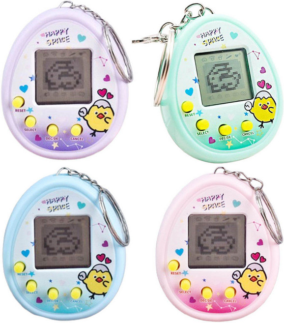 애니멀 다마고치 키우기 키링 레트로 키홀더 열쇠고리, 1개, 고치키우기 키링