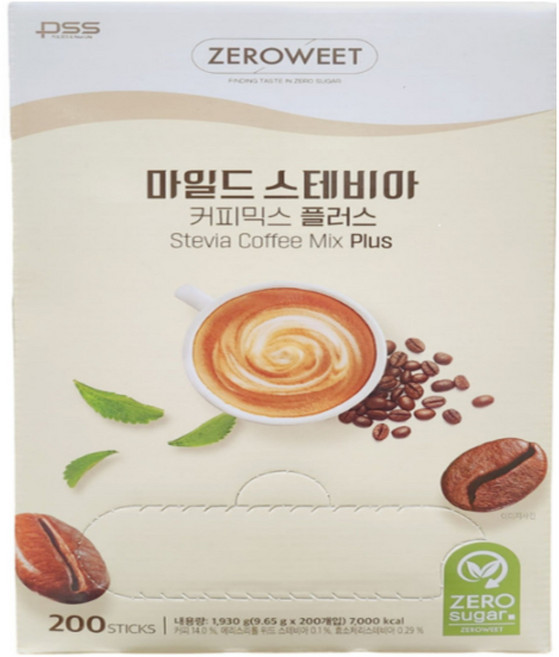 펄세스 마일드 스테비아 커피믹스 플러스 200입, 1개, 200개입