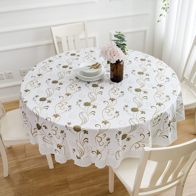 防水防油防燙圓桌布，免洗餐桌布家用，圓桌布茶几桌布, TY09,220桌布（適合150-180桌面）, 1個