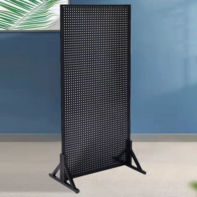 GD01 공간분리가벽 공간분리파티션 철제파티션 인테리어타공판 칸막이파티션가림막 마트진열대선반 120*60 편의점진열대 파티션, 검은색