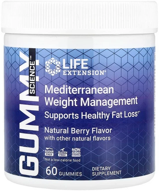 Life Extension Gummy Science™ 지중해식 체중 관리 천연 베리 맛 구미젤리 60개 LEX-25060, 1, 60 - 쿠팡