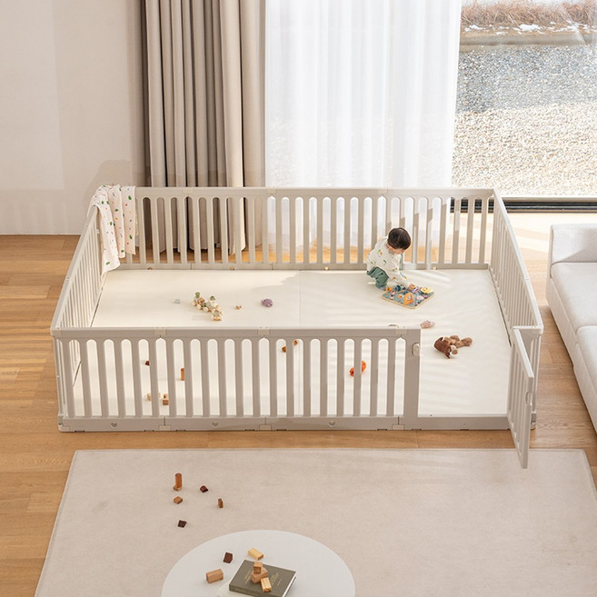 리포소홈 코지 베이비룸 매트세트 아기 가드 울타리 안전펜스 200 x 240 (12P), 200 x 240 (12P)+빅매트(아이보리), 1개