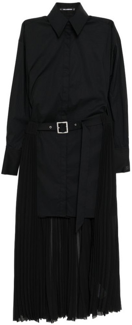 칼 라거펠트 플리츠 셔츠 드레스