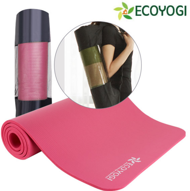 NBR 요가매트 + 요가매트 가방, 핑크 + nbr 8~16mm 전용가방, 1개